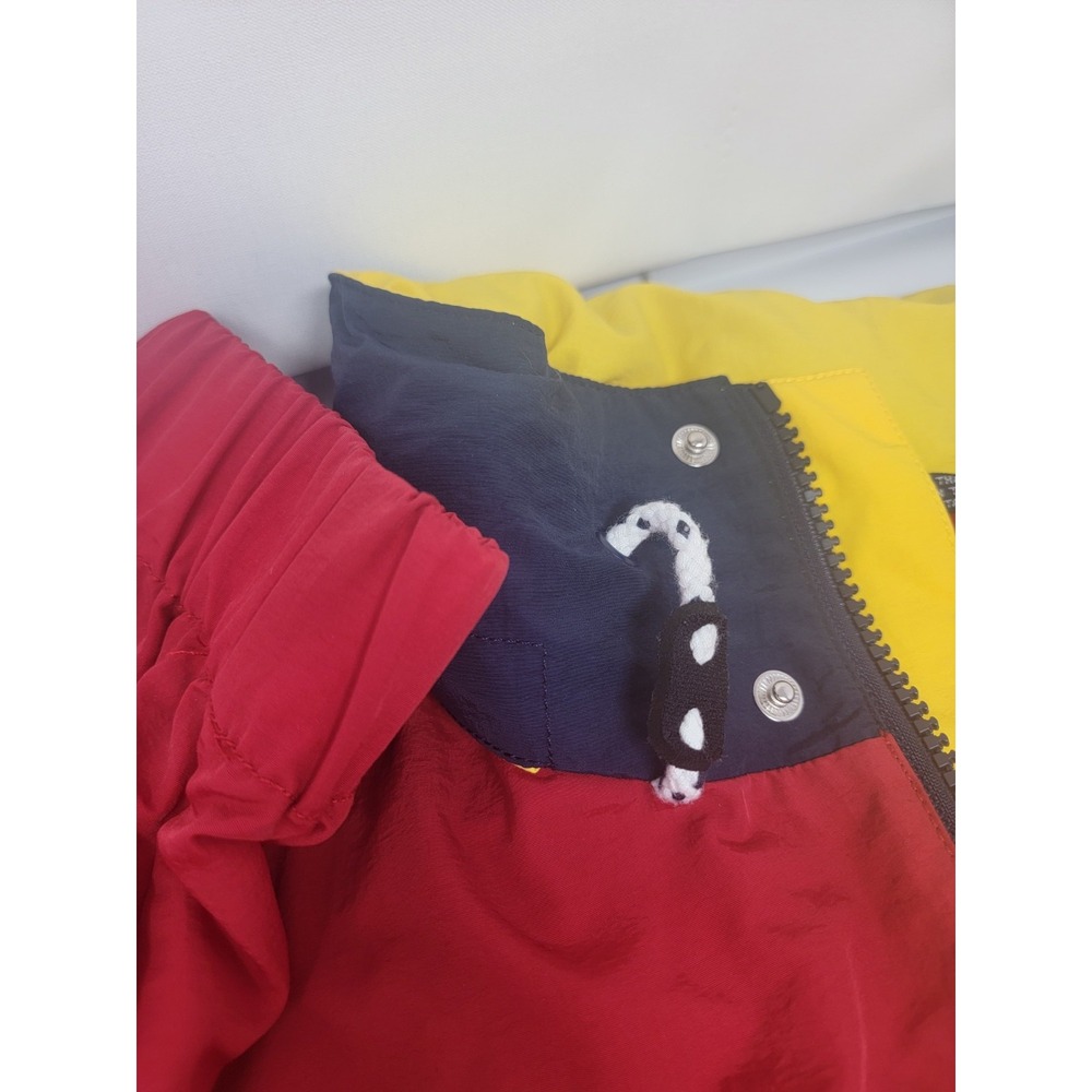 Vintage 90's Tommy Hilfiger Hooded Jacket Red Blue Men's Size XL Spellout Hooded - Picture 8 of 15